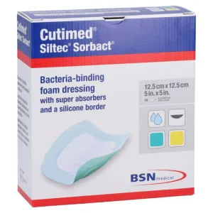 Cutimed Siltec Sorbact PU pansament 12.5x12.5 10 buc.