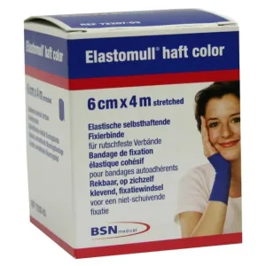 Elastomull adeziv 4mx6cm bandaj de fixare albastru 1 buc