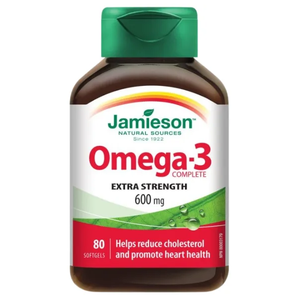 Omega-3 Complete 600 mg, Jamieson | 80 capsule moi JAMIESON LABORATOIRES — preț și oferte