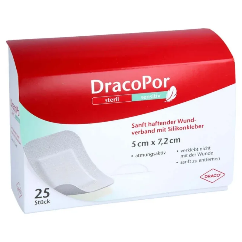 Dracopor Sensitive 5x7.2 cm steril cu Sili 25 buc. — preț și oferte