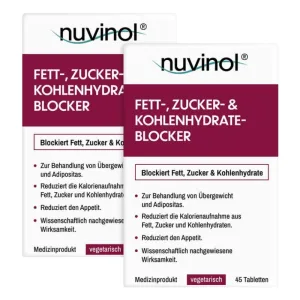 Pachet dublu de blocante de grăsimi nuvinol, 2 x 45 buc.