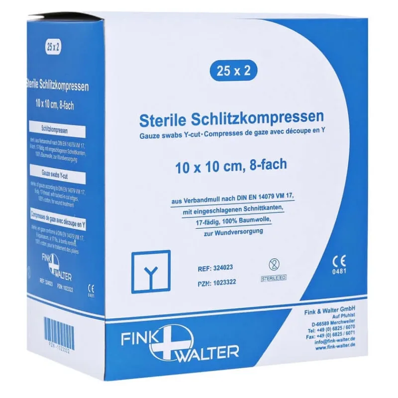 Comprese pentru fante 10x10 cm sterile 8 fold 25X2 buc — preț și oferte