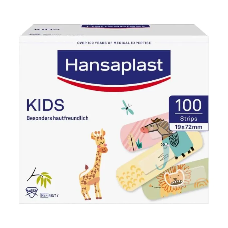 Hansaplast KIDS plasturi pentru copii, 100 benzi, 1.9 x 7.2cm 100 buc. — preț și oferte