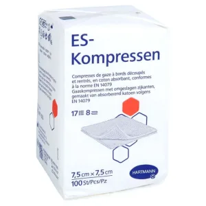 Compresele Es, nesterile, 7,5 x 7,5 cm, 8 straturi, 100 buc.