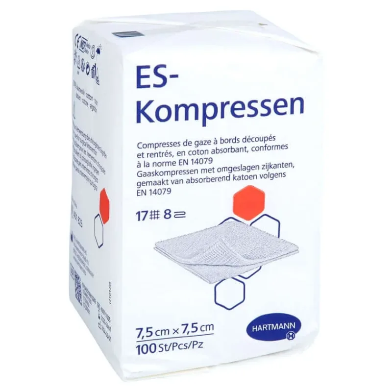 Compresele Es, nesterile, 7,5 x 7,5 cm, 8 straturi, 100 buc. — preț și oferte