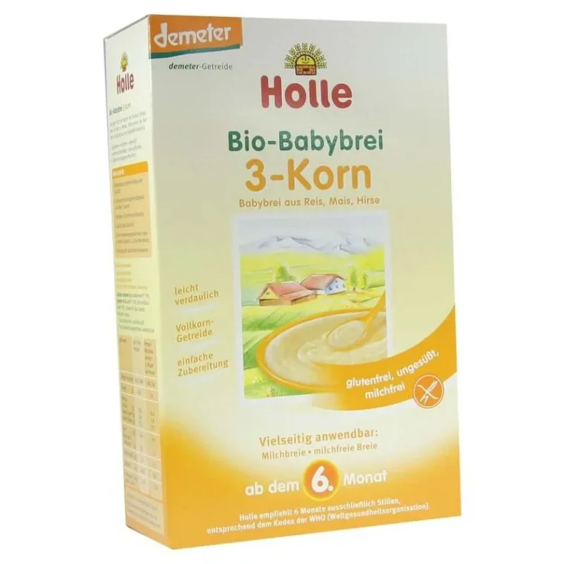Holle Piure bio pentru bebeluși cu 3 cereale 250 g — preț și oferte