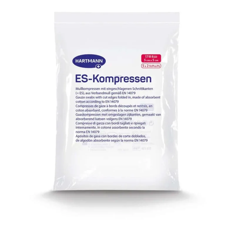 Compresele ES sterile, 8 straturi, 5 x 5 cm, 5 x 2 buc. — preț și oferte