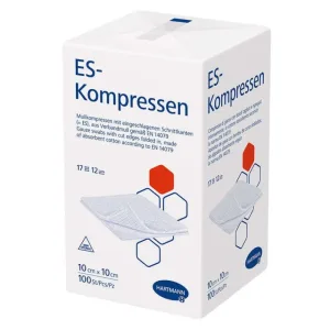 ES-KOMPRESSEN Compresele din tifon nesterile 10x10 cm, 12 straturi, 100 buc.