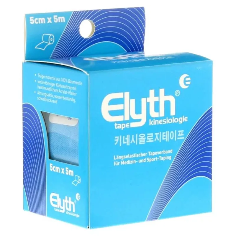 Bandă kinesiologică Elyth 5 cm x 5 m, albastră, 1 buc. — preț și oferte