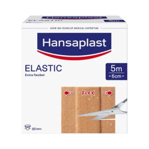 Pansament elastic Hansaplast, 5 m x 6 cm – Extra flexibil, 1 buc.
