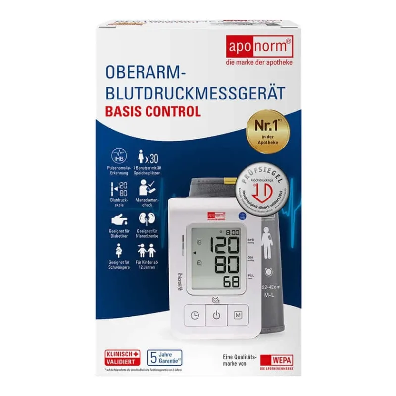 Aparat de măsurare a tensiunii arteriale la braț aponorm Basis Control, 1 buc. — preț și oferte