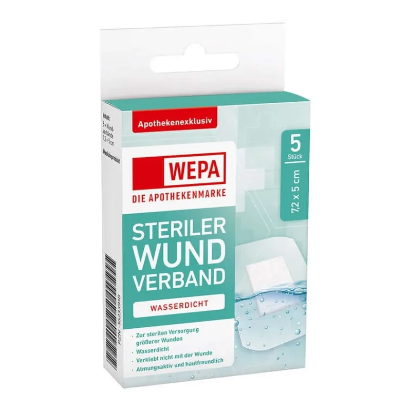 Pansament impermeabil WEPA, 7,2 x 5 cm, steril, 5 bucăți — preț și oferte