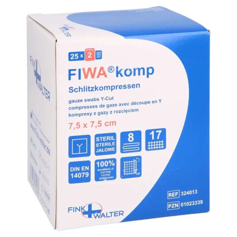 Comase cu fante 7,5 x 7,5 cm, sterile, 8 straturi, 25 x 2 buc. — preț și oferte