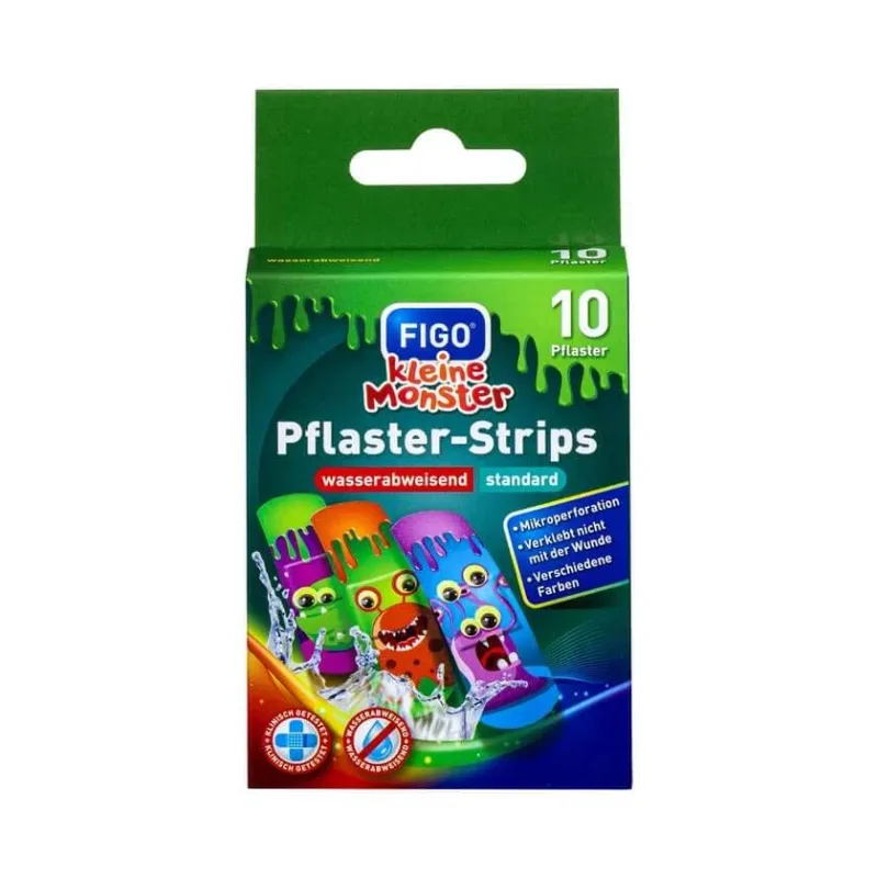 Bandaje pentru copii Figo „Mici monștri“ – 10 bucăți — preț și oferte