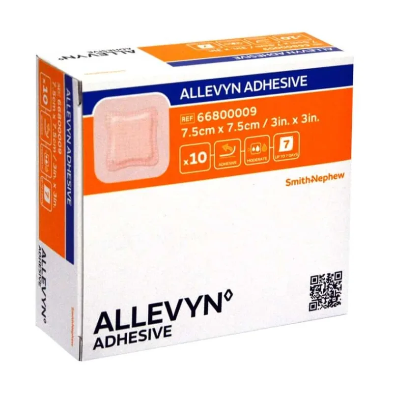 Allevyn Adhesive 7,5 x 7,5 cm, pansament adeziv, 10 buc. — preț și oferte