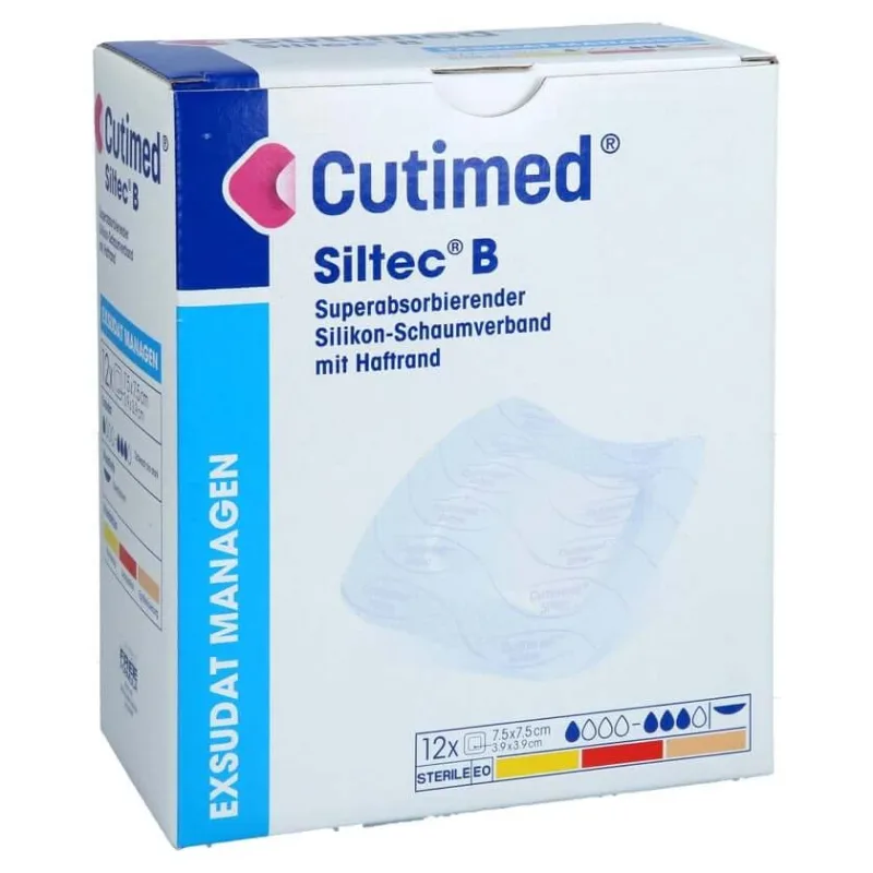Cutimed Siltec B, pansament din spumă, 7,5 x 7,5 cm, pachet de 12 bucăți — preț și oferte