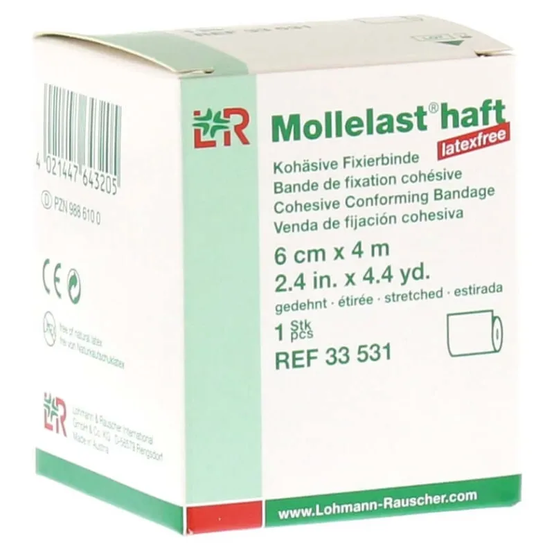 Bandă adezivă Mollelast fără latex, 6 cm x 4 m, 1 buc. — preț și oferte