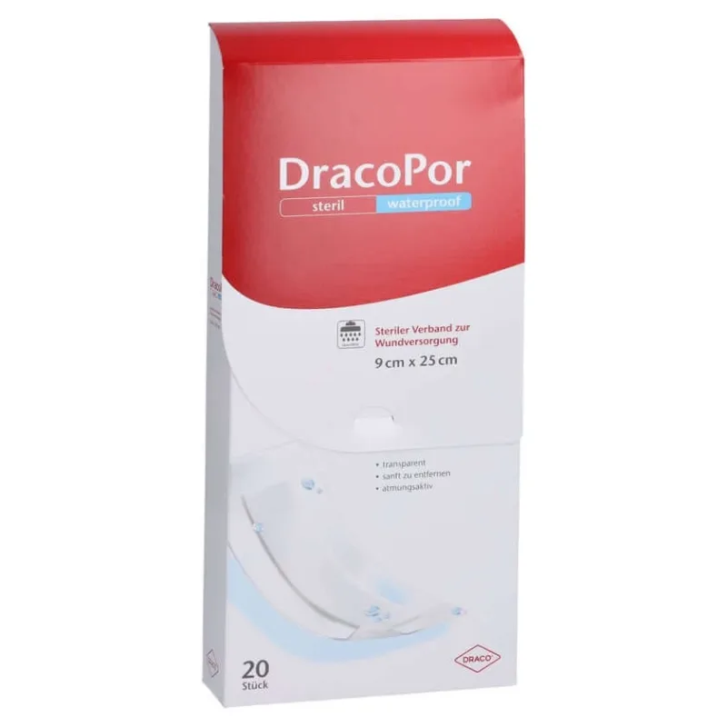 Dracopor Pansament impermeabil pentru răni 9x25 cm steril 20 buc — preț și oferte