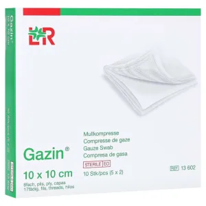 Comprese de tifon Gazin 10x10 cm sterile 8 fold 5X2 buc