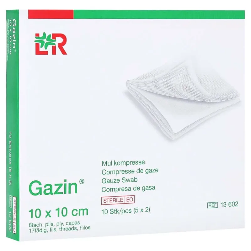 Comprese de tifon Gazin 10x10 cm sterile 8 fold 5X2 buc — preț și oferte