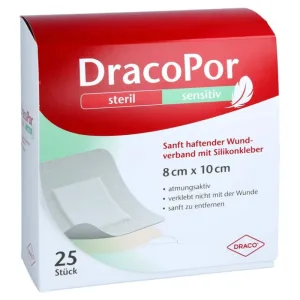 Dracopor Sensibil 8x10 cm steril cu silicon 25 buc.