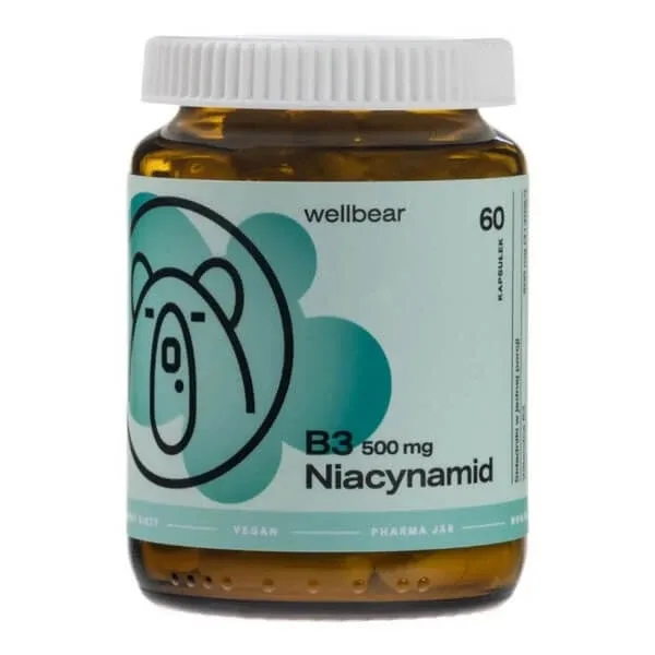 Wellbear Vitamina B3 500 mg Niacinamidă, capsule, 60 buc. — preț și oferte
