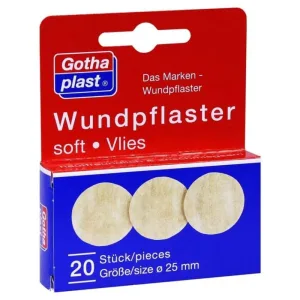 Gothaplast plasturi pentru răni moale fleece 2,5 cm diametru 20 buc.