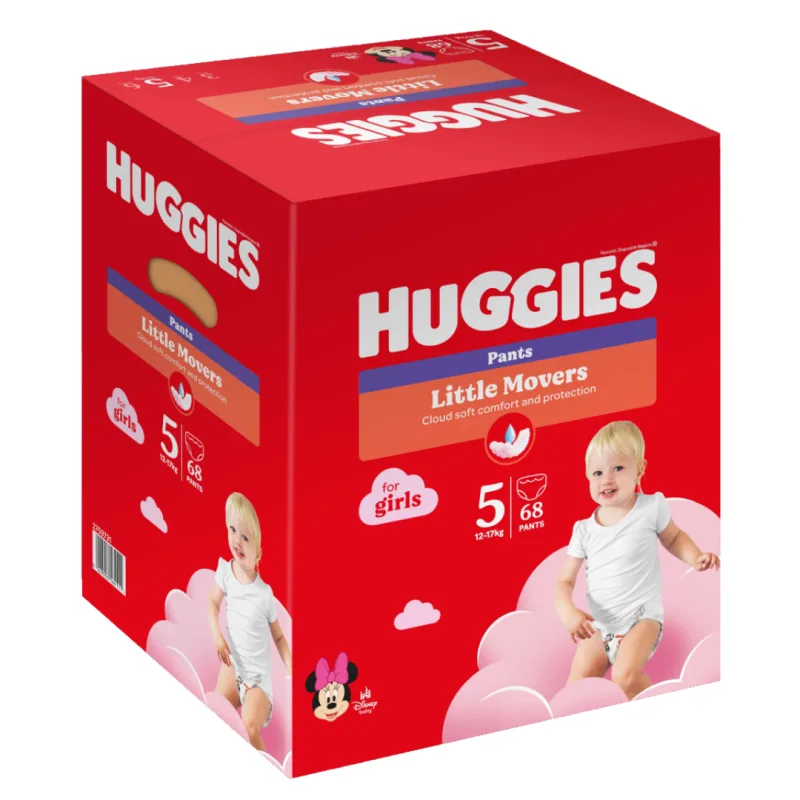 Scutece chilotel, Fetite, Marimea 5, 12-17 kg, 68 bucati, Huggies — preț și oferte