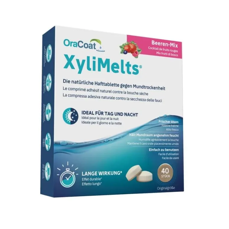 Xylimelts tablete adezive amestec de fructe de pădure Oracoat 40 buc — preț și oferte