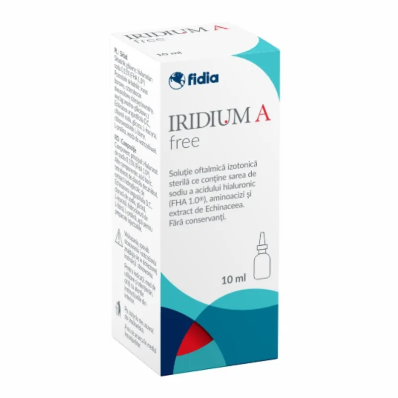 Iridium A free picaturi oftalmice, 10 ml, Fidia Farmaceutici — preț și oferte