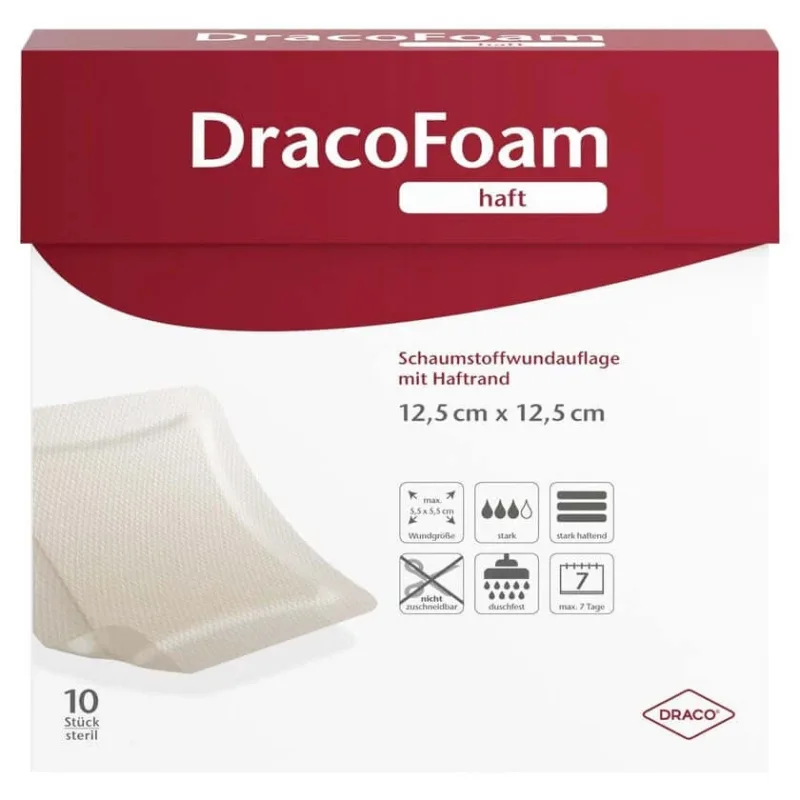 Pansament cu spumă adezivă Dracofoam, 12,5 x 12,5 cm 10 buc. — preț și oferte