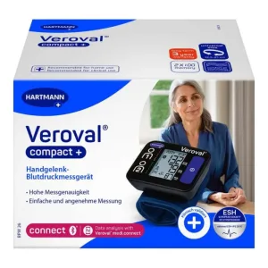 Veroval compact + monitor de tensiune arterială pentru încheietura mâinii negru 1 buc