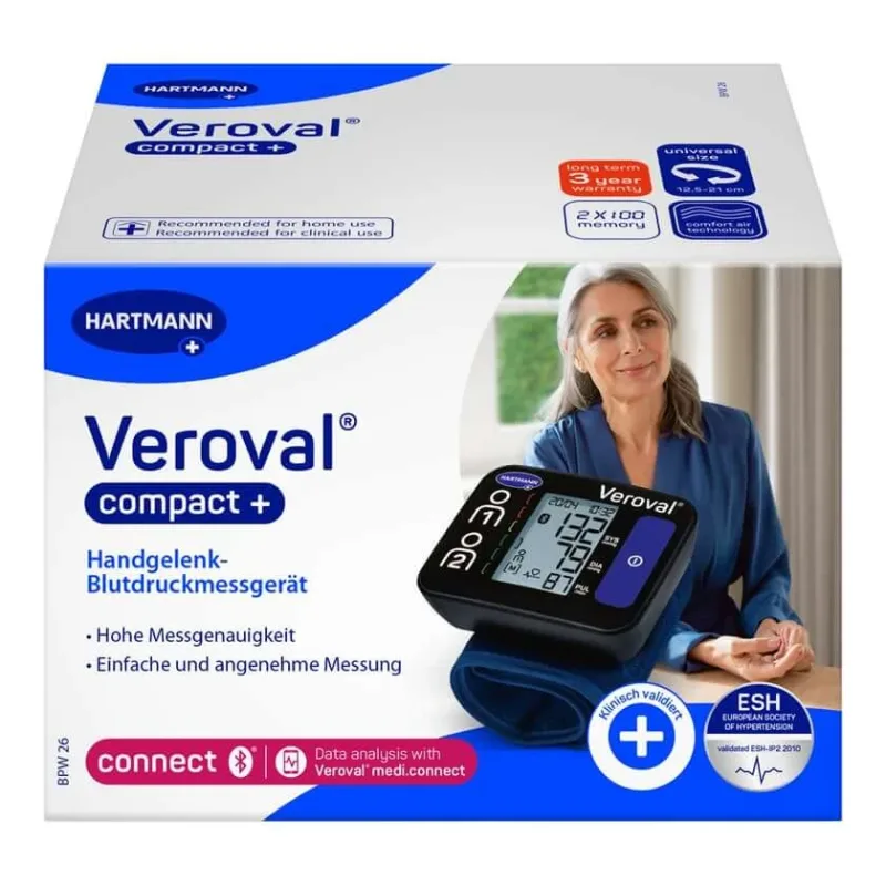 Veroval compact + monitor de tensiune arterială pentru încheietura mâinii negru 1 buc — preț și oferte