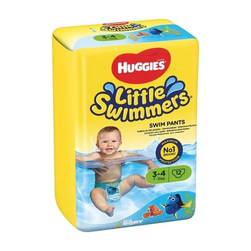 Chilotei inot Little Swimmers, Nr. 3-4, 7-15 kg, 12 bucati, Huggies — preț și oferte