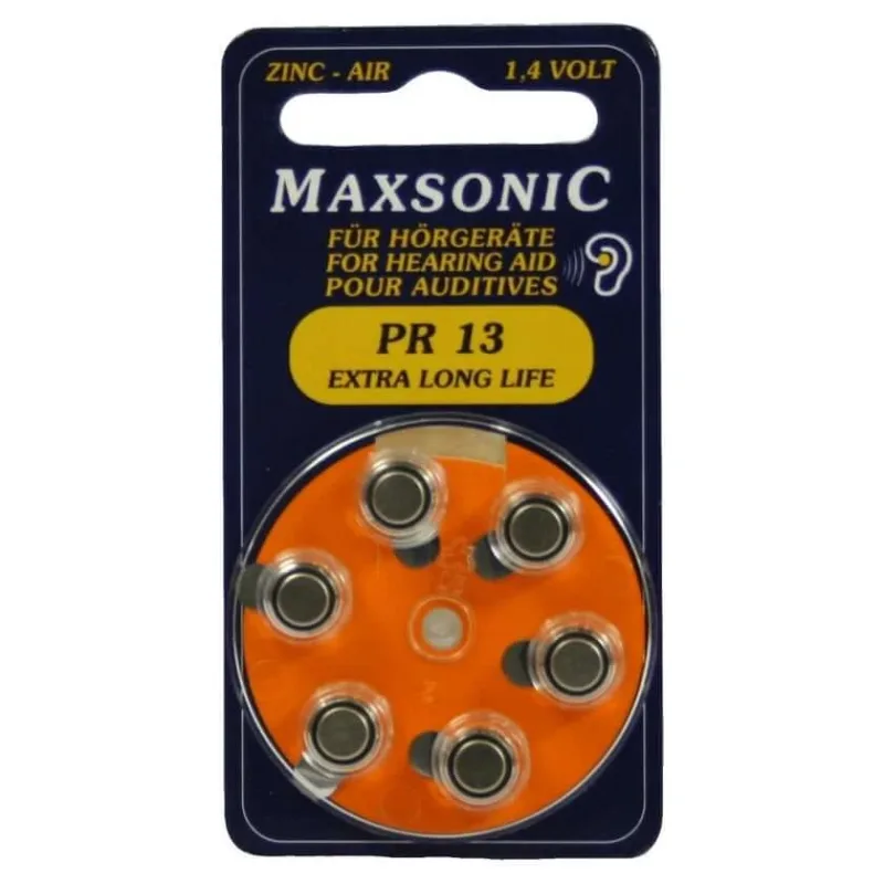 Baterii pentru aparate auditive Maxsonic PR13 6 buc — preț și oferte