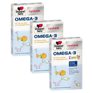 DH system Omega-3 Family Capsule gel cu aromă de lămâie 3 x 60 buc.