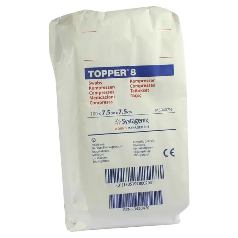 Topper 8 comprese 7,5x7,5 cm nesterile 100 buc. — preț și oferte