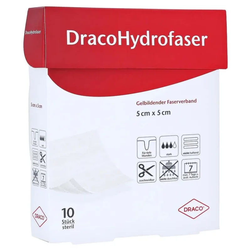 Dracohydrofibre 5x5 cm gel-forming bevel 10 buc — preț și oferte