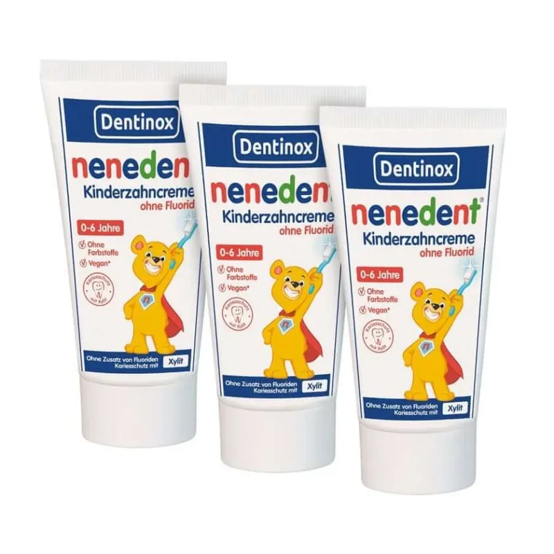 Nenedent pastă de dinți pentru copii fără fluor 3X50 ml — preț și oferte