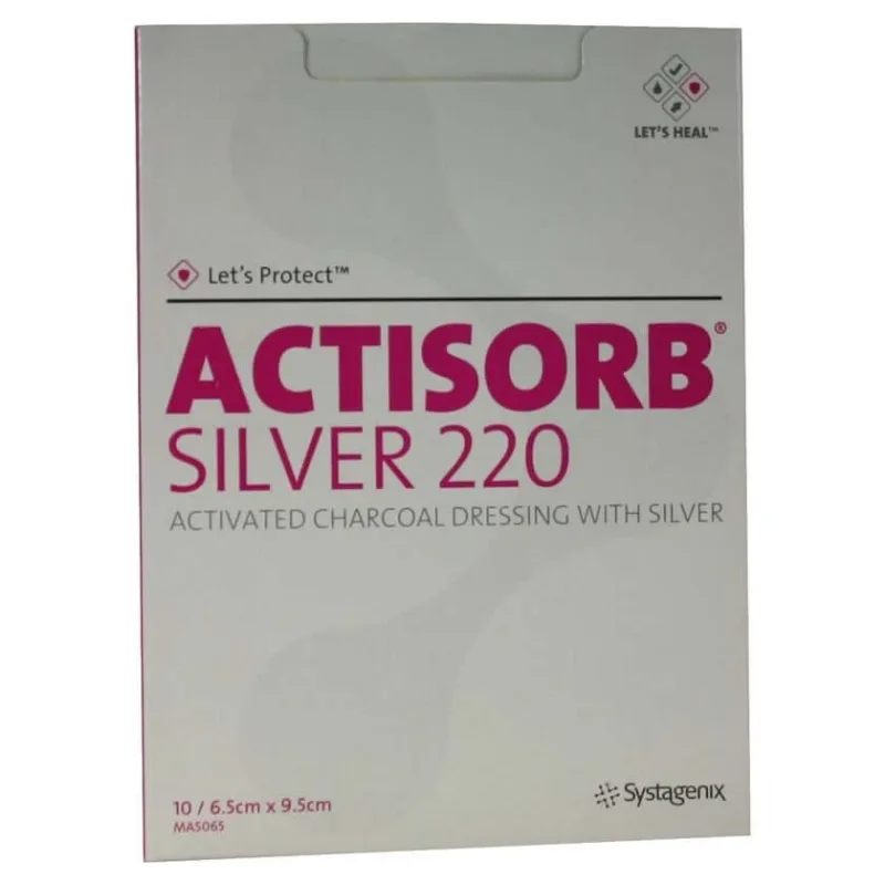 Actisorb 220 Silver 6,5x9,5 cm steril Ko 10 buc — preț și oferte