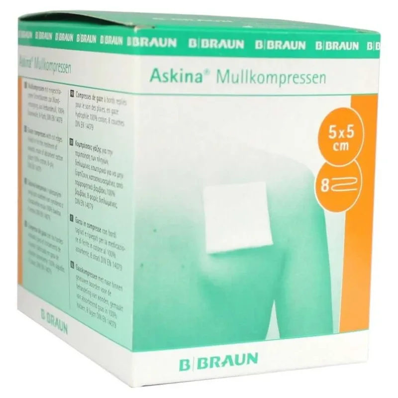 Comprese de tifon Askina 5x5 cm sterile 8fac 25X2 buc — preț și oferte