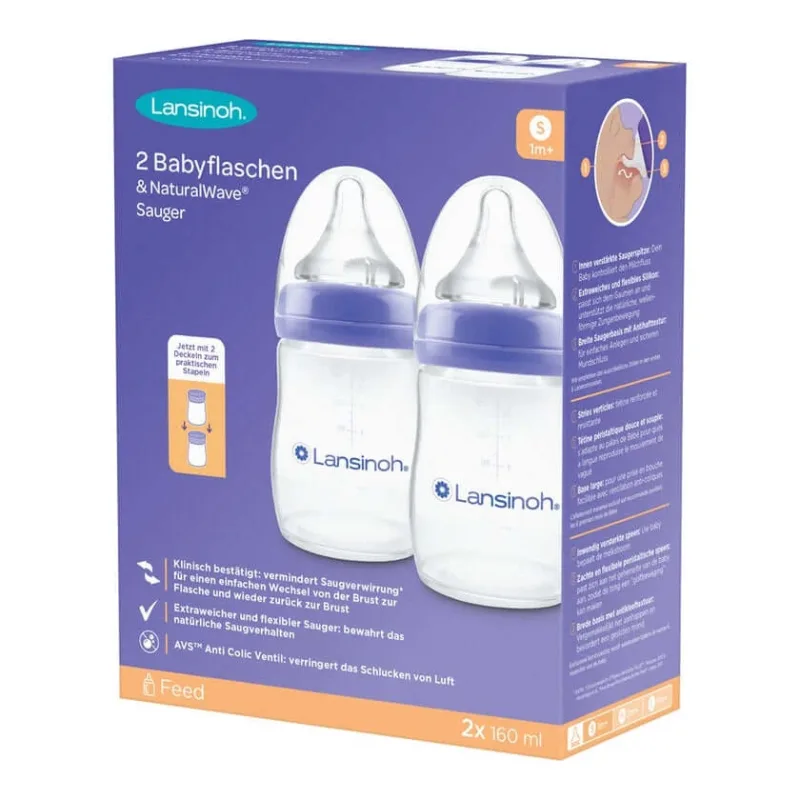 Lansinoh biberoane&naturalwave tetină S 2x160ml 2 buc — preț și oferte