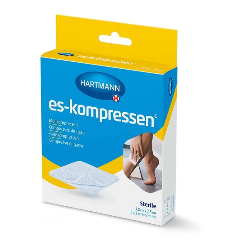 ES-KOMPRESSEN comprese de tifon sterile 7,5x7,5 cm 8 straturi 17 fire 5X2 buc. — preț și oferte
