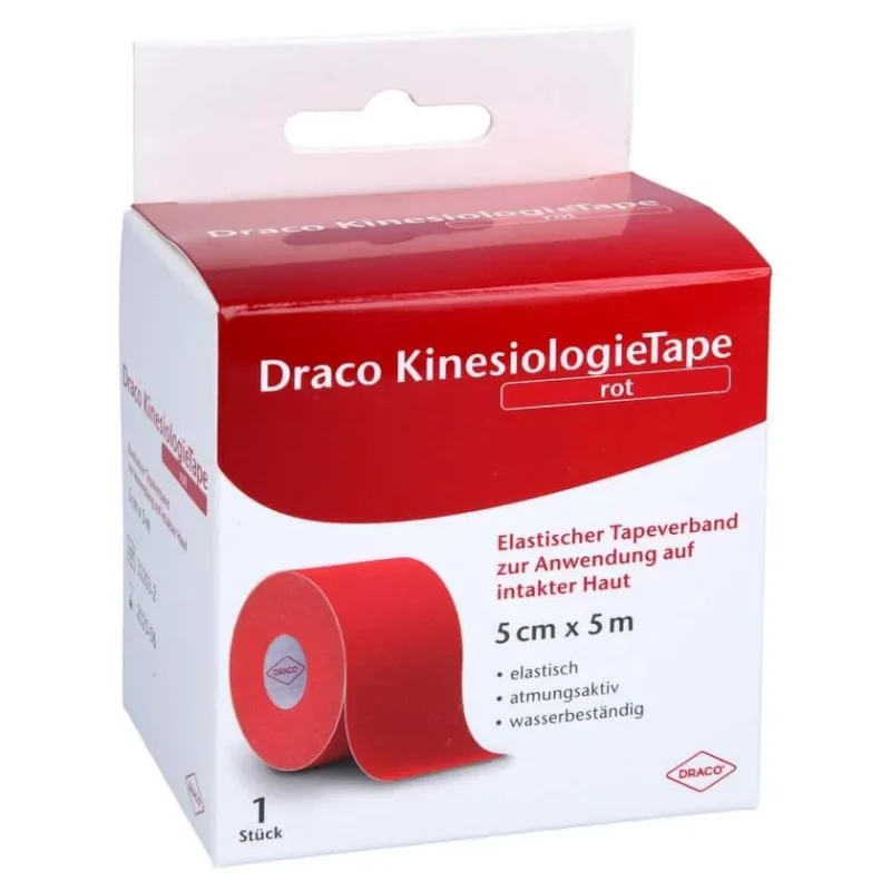 Banda kinesiologică Draco 5 cmx5 m roșu 1 buc — preț și oferte
