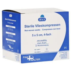 Comprese nețesute sterile 5x5 cm 4-fold 25X2 buc.