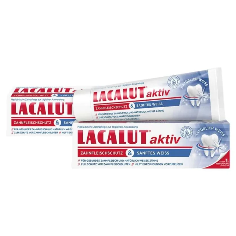 LACALUT gumă activă și cremă albă 2X75 ml — preț și oferte