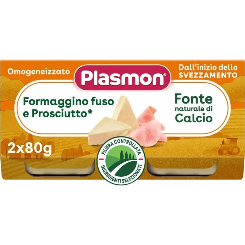 Plasmon brânză și șuncă fiartă 6m+ - omogenizat, 2 borcane de 80 g — preț și oferte