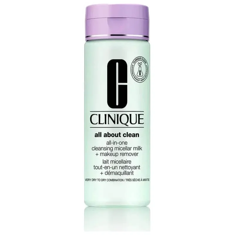 Clinique All About Clean pentru ten foarte uscat până la mixt-uscat – lapte micelar demachiant 200 ml — preț și oferte