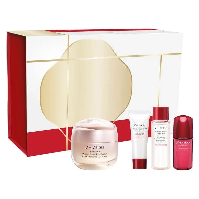 Shiseido Set Benefiance cu cremă pentru netezirea ridurilor – tratament anti-îmbătrânire și de netezire a pielii — preț și oferte