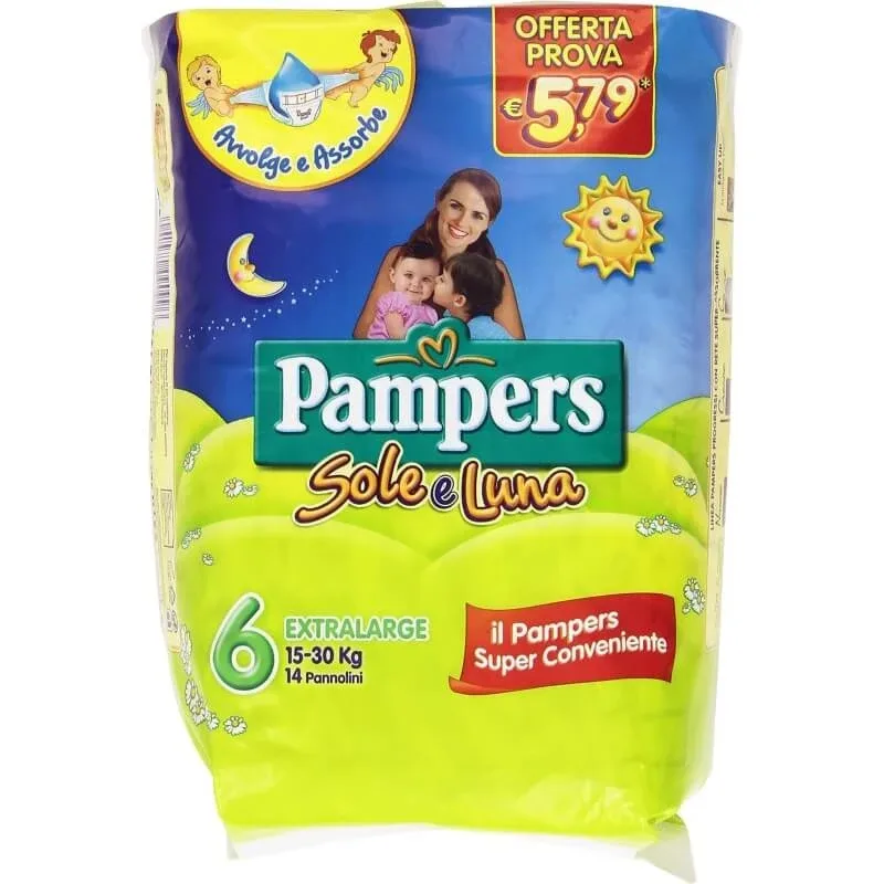Pampers Soare și Lună extralarge – mărimea 6 (15-30 kg) 13 scutece — preț și oferte